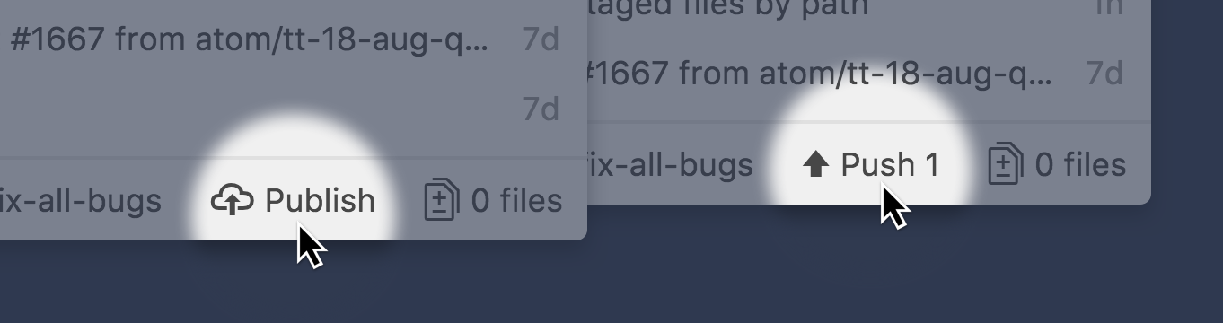 Publish and push commits Publish and push commits