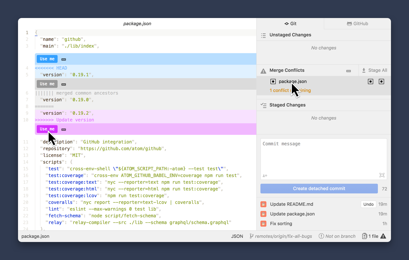 Resolve conflicts Resolve conflicts