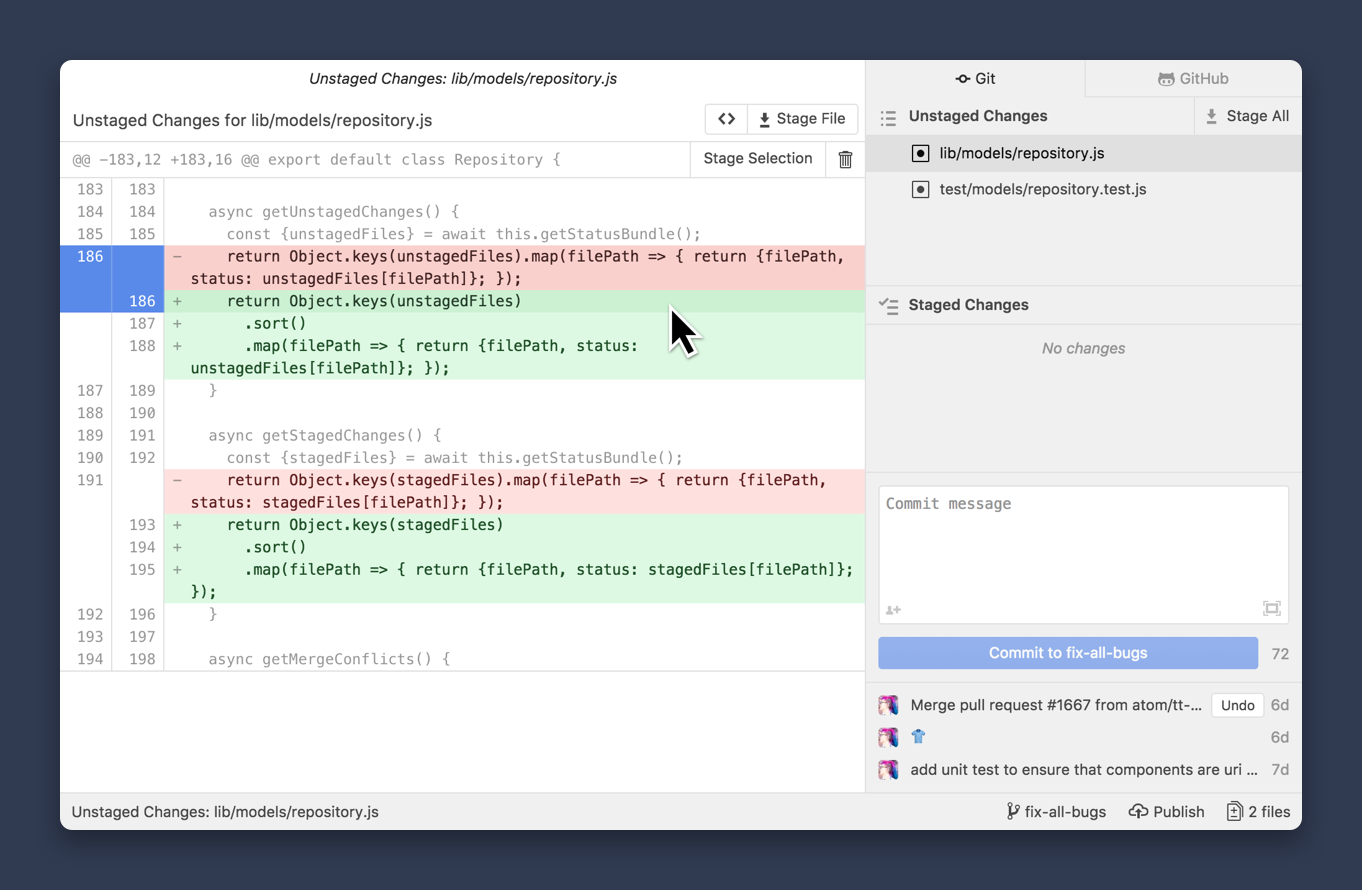Stage changes Stage changes