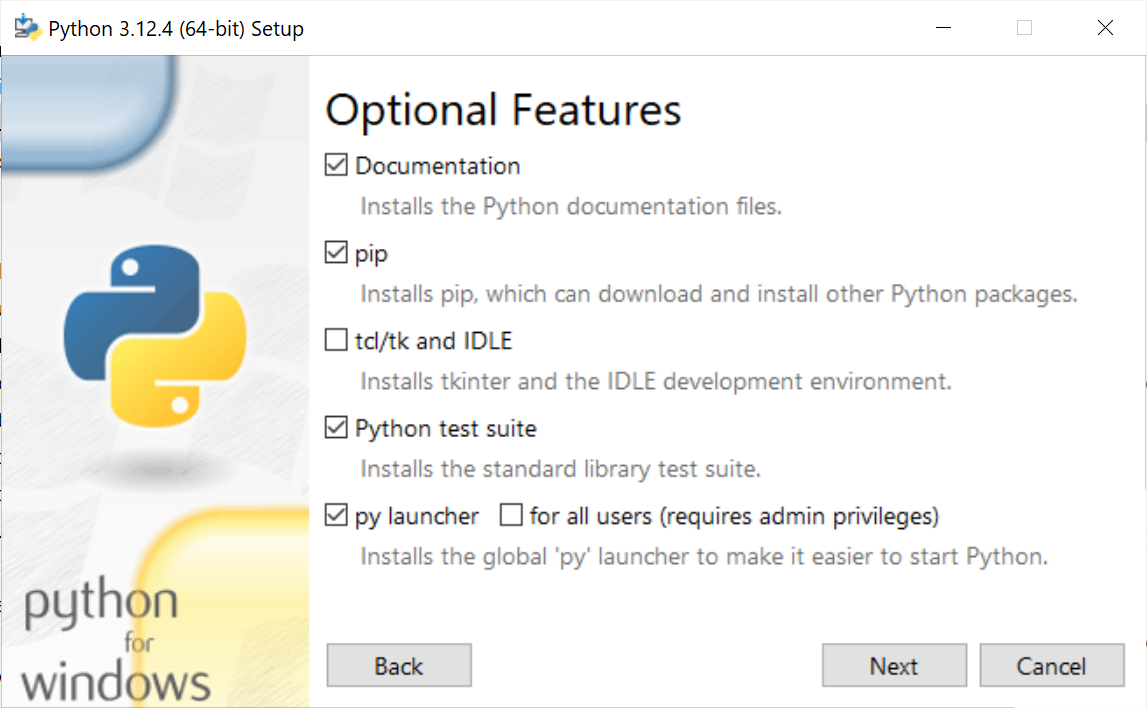 Python installation, step 2